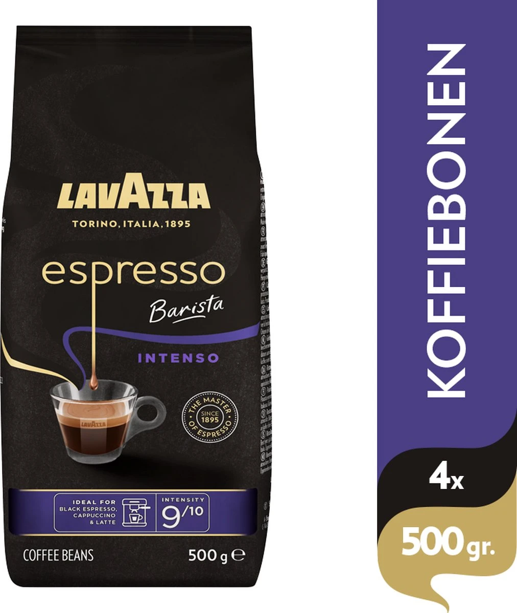 Lavazza Espresso Barista Intenso Koffiebonen - 500 Gram X4 2 Lavazza Espresso Barista Intenso Koffiebonen - 500 Gram X4 - Afbeelding 2
