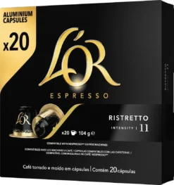 L'OR Espresso Ristretto Koffiecups - Intensiteit 11/12 - 10 X 20 Capsules 25 L'OR Espresso Ristretto Koffiecups - Intensiteit 11/12 - 10 X 20 Capsules -Koffie Korting Winkel 1128x1200