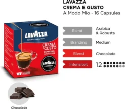 LAVAZZA A Modo Mio Crema E Gusto – 16 Cups -Koffie Korting Winkel 1200x1043