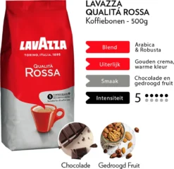 Lavazza Qualita Rossa Koffiebonen - 500 Gram X4 -Koffie Korting Winkel 1200x1162