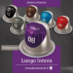 Douwe Egberts Lungo Intens Koffiecups - Intensiteit 8/12 - 10 X 10 Capsules -Koffie Korting Winkel 1200x1200