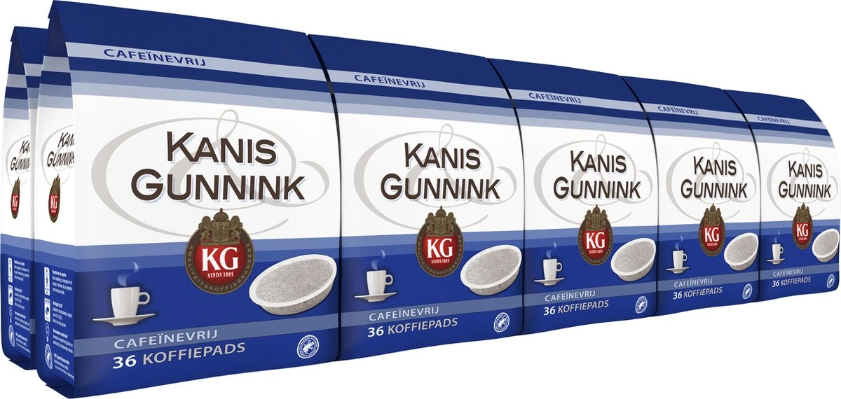Kanis & Gunnink Cafeïnevrij Koffiepads - 10 X 36 Pads 1 Kanis & Gunnink Cafeïnevrij Koffiepads - 10 X 36 Pads