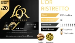L'OR Espresso Ristretto Koffiecups - Intensiteit 11/12 - 10 X 20 Capsules 19 L'OR Espresso Ristretto Koffiecups - Intensiteit 11/12 - 10 X 20 Capsules -Koffie Korting Winkel 1200x685