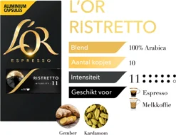L'OR Espresso Ristretto (11) - 10 X 10 Koffiecups -Koffie Korting Winkel 1200x921