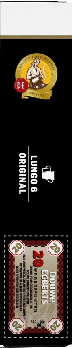 Douwe Egberts Lungo Original Koffiecups - Intensiteit 6/12 - 10 X 20 Capsules 16 Douwe Egberts Lungo Original Koffiecups - Intensiteit 6/12 - 10 X 20 Capsules -Koffie Korting Winkel 249x1200