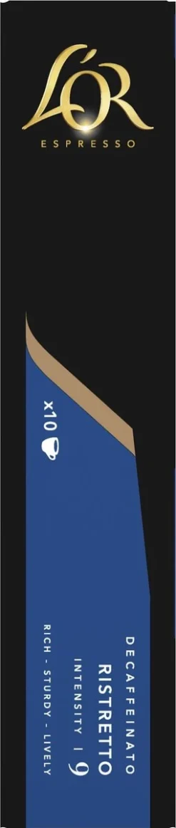 L'OR Espresso Ristretto Decaffeinato - Intensiteit 9/12 - 10 X 10 Capsules -Koffie Korting Winkel 255x1200 2