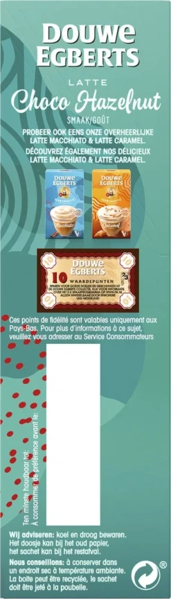 Douwe Egberts Latte Choco Hazelnut Oploskoffie - 5/9 Intensiteit - 5 X 8 Zakjes -Koffie Korting Winkel 343x1200 4