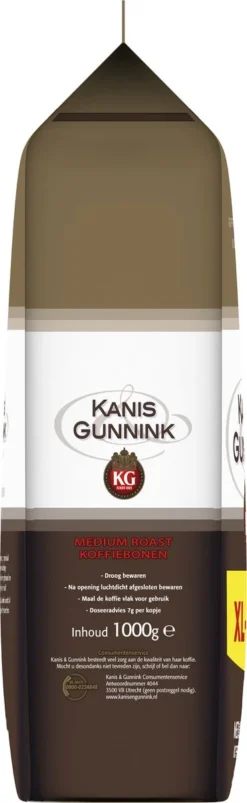 Kanis & Gunnink Medium Roast Koffiebonen - 4 X 1000 Gram - Voordeelverpakking -Koffie Korting Winkel 369x1200