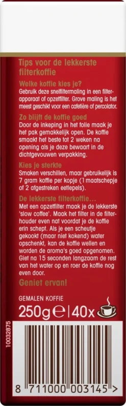 Douwe Egberts Aroma Rood Filterkoffie - 24 X 250 Gram -Koffie Korting Winkel 373x1200