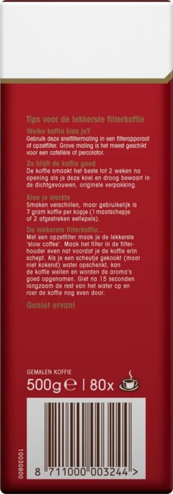 Douwe Egberts Aroma Rood Filterkoffie - 15 X 500 Gram -Koffie Korting Winkel 421x1200 2