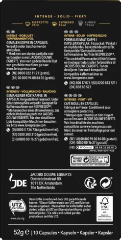 L'OR Espresso Forza Koffiecups - Intensiteit 9/12 - 10 X 10 Capsules -Koffie Korting Winkel 606x1200