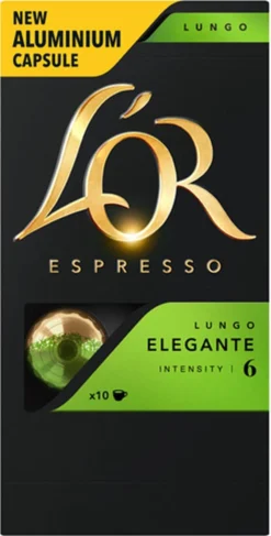 L'OR Lungo Elegante Koffiecups - Intensiteit 6/12 - 10 X 10 Capsules 21 L'OR Lungo Elegante Koffiecups - Intensiteit 6/12 - 10 X 10 Capsules -Koffie Korting Winkel 609x1200