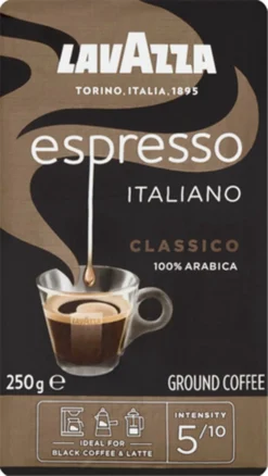 Lavazza Espresso Italiano Classico Gemalen / Filterkoffie - 8 X 250 Gram -Koffie Korting Winkel 676x1200 1