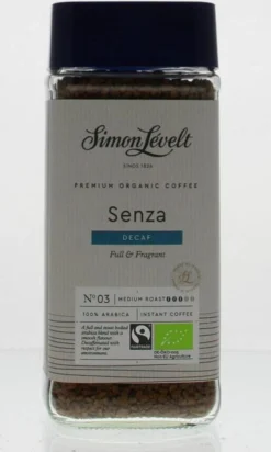 Simon Lévelt | Cafeïnevrije Oploskoffie Premium Organic Coffee - 100g -Koffie Korting Winkel 720x1200