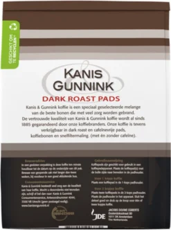 Kanis & Gunnink Dark Roast Koffiepads - 10 X 36 Pads -Koffie Korting Winkel 894x1200