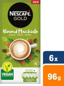 Nescafé Gold Almond Macchiato Oploskoffie - 6 Doosjes à 6 Zakjes -Koffie Korting Winkel 900x1200 3