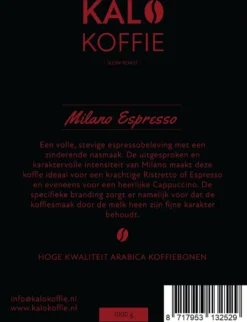 Kalo Koffie - 100% Arabica Koffiebonen - Milano Espresso - 1kg - Exclusieve Koffie -Koffie Korting Winkel 921x1200