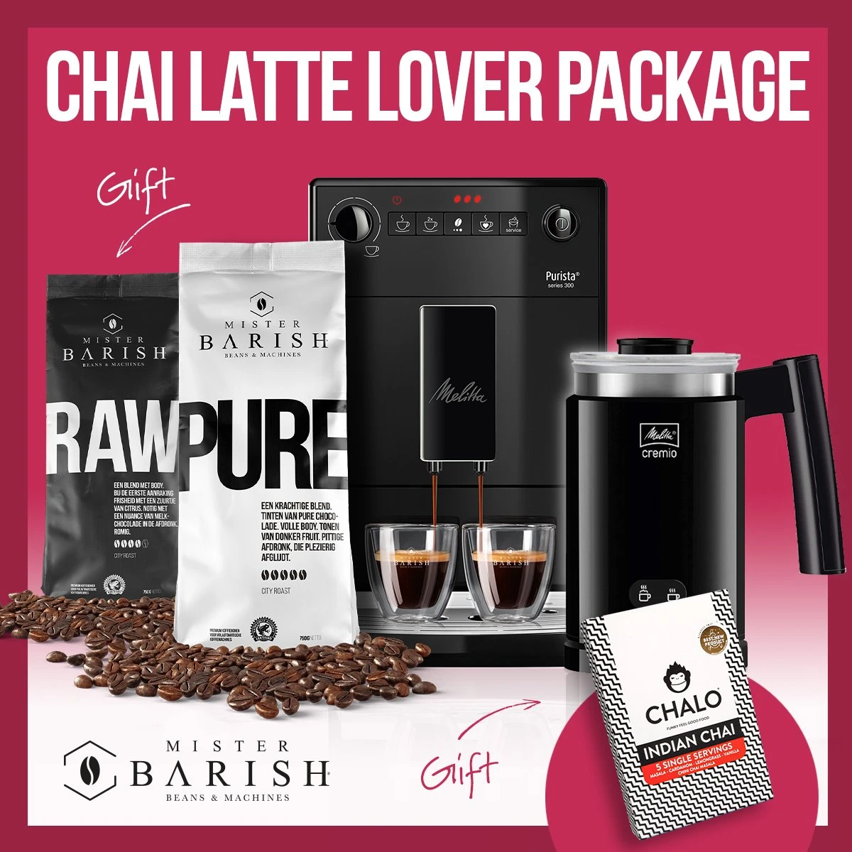 Melitta Purista Pure Black - Chai Latte Lover Package- Met €37 Gratis Koffie & Chalo Chai 1 Melitta Purista Pure Black - Chai Latte Lover Package- Met €37 Gratis Koffie & Chalo Chai