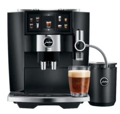JURA J8 Twin Diamond Black (EA) Met €78 Gratis Koffie En Glazen Melkhouder En 2+1 Jaar Extra Garantie -Koffie Korting Winkel Jura J8 Twin Diamond Black cool control
