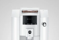 JURA E4 Piano White (EA) Met €54 Gratis Koffie én 2+1 Jaar Extra Garantie -Koffie Korting Winkel jura e4 koffiemachine piano white bediening
