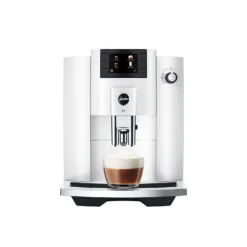JURA E6 Piano White (EC) Met €54 Gratis Koffie én 2+1 Jaar Extra Garantie